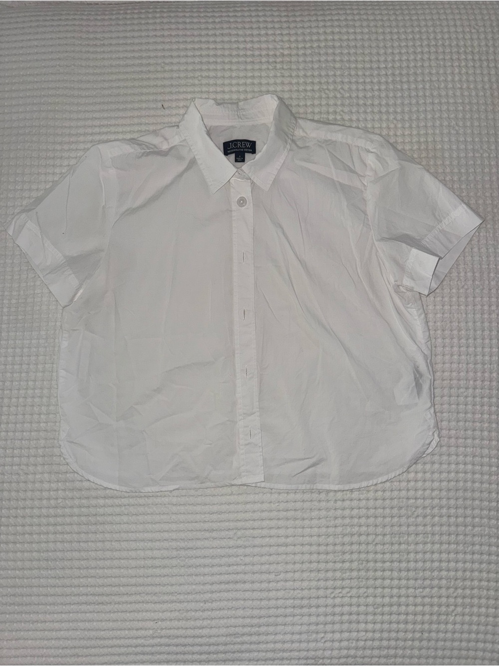 J. Crew White Short-Sleeve Button-Down Shirt